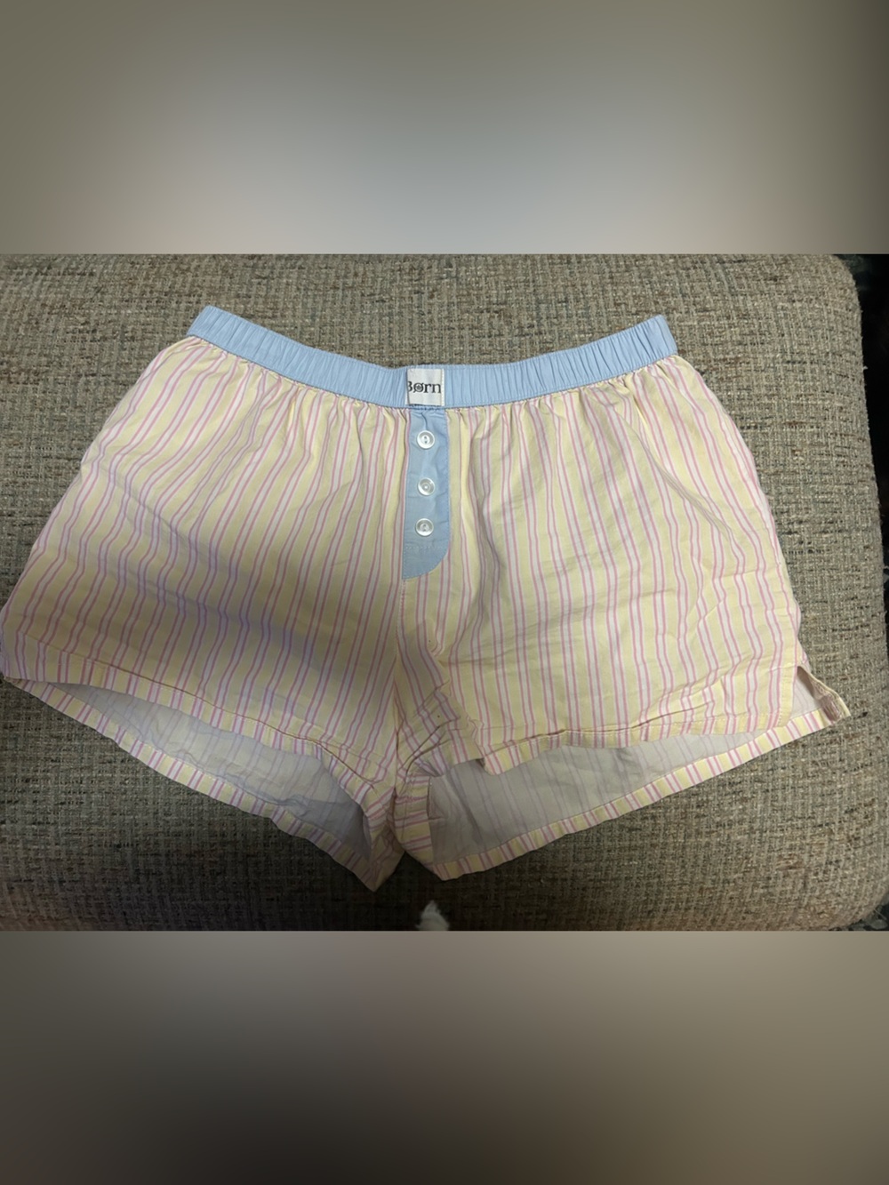 Women’s Pastel Stripe Cotton Sleep Shorts by Born